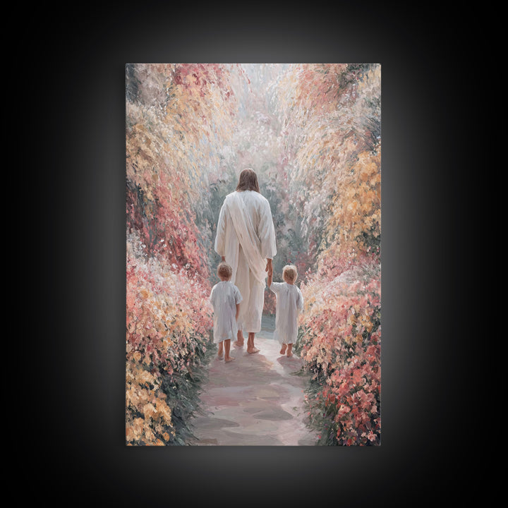 Walk Of Faith | Framed Canvas Print | Christian Art | Jesus Painting | Christian Art Canvas | Christian Decor | Christian Christmas Art