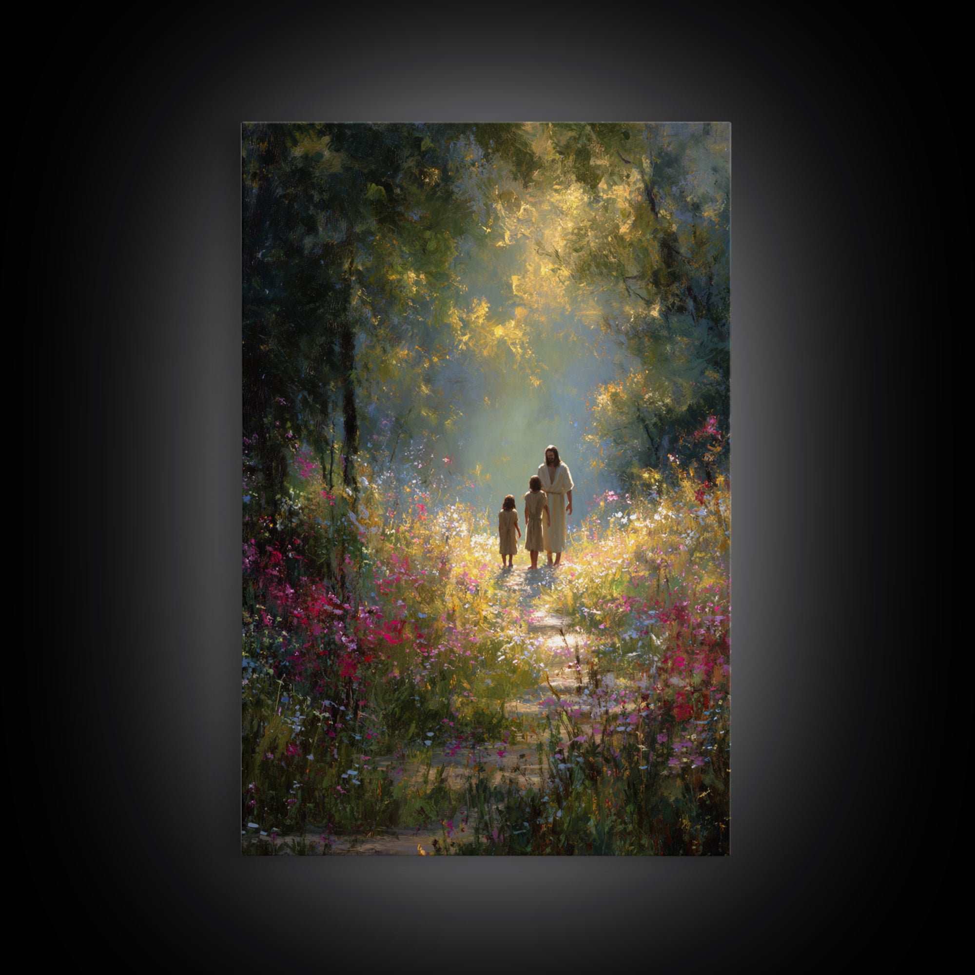 Garden Light – Framed Canvas Print – Christian Art Canvas – Jesus Painting – Christian Wall Art – Christian Decor – Christmas Art