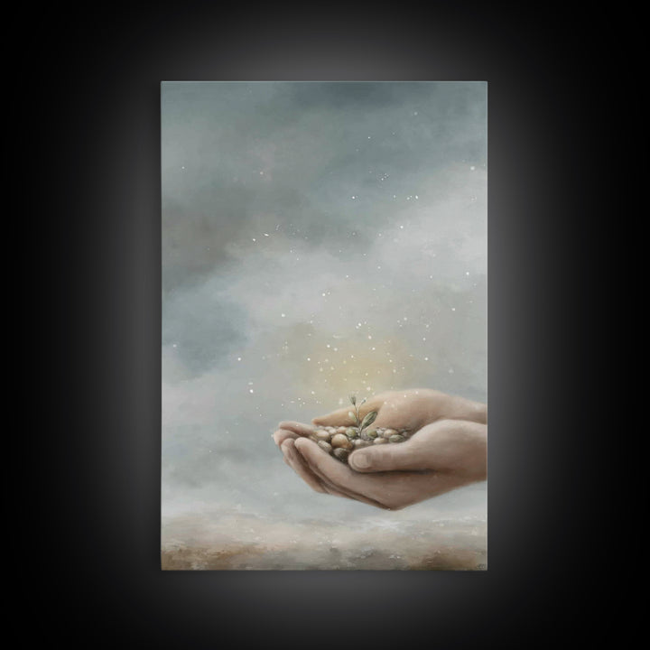 Seed Of Grace | Framed Canvas Print | Christian Wall Art | Christian Art Canvas | Christian Gift | Jesus Painting | Subtle Christian Art