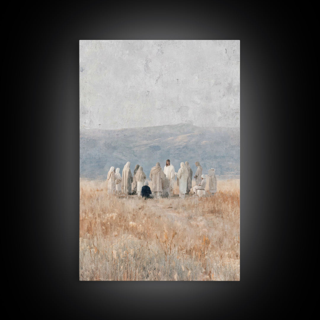 Gathering In Grace – Framed Canvas Print – Christian Wall Art – Christian Art Canvas – Jesus Painting – Christian Art – Christian Decor
