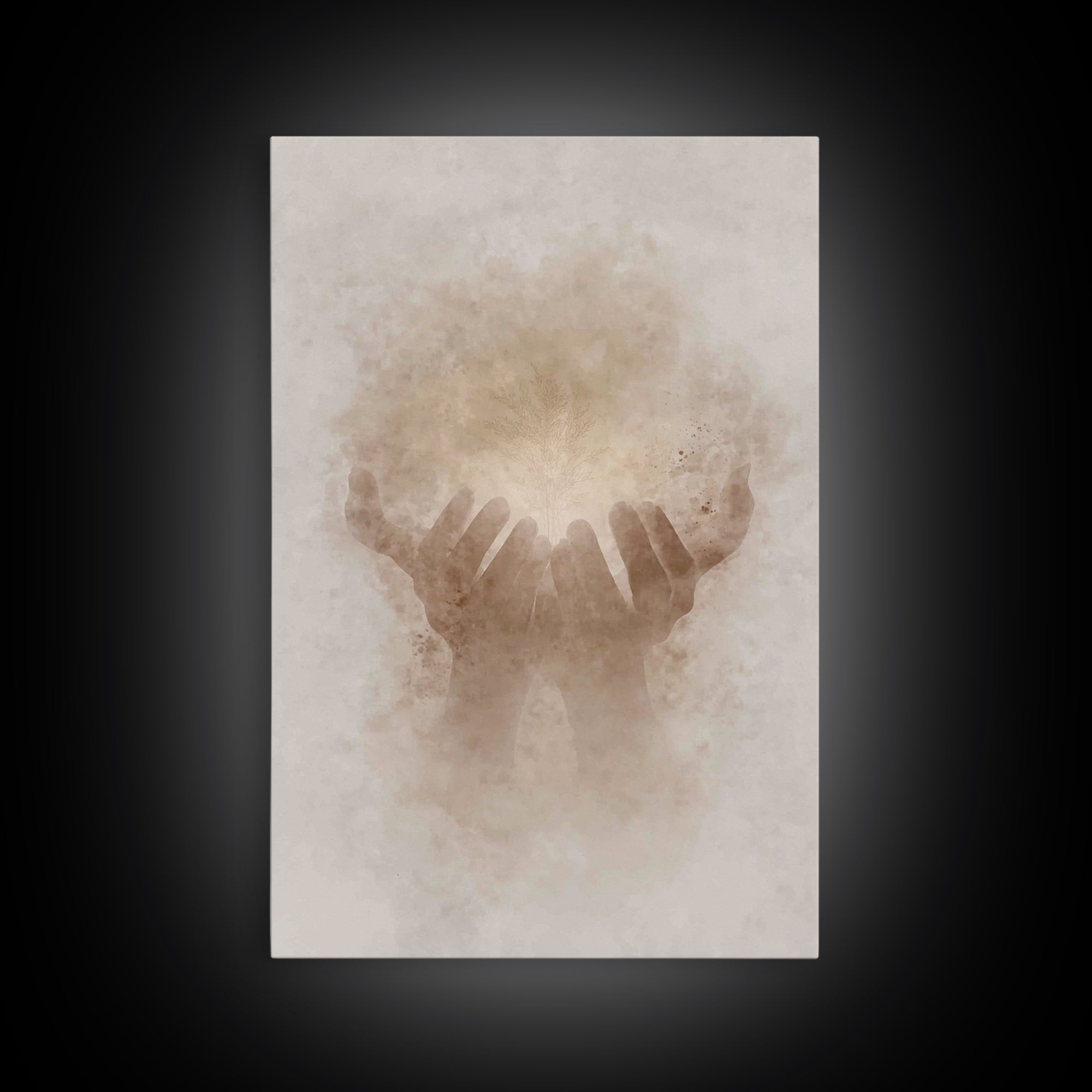 Grace In Hands – Framed Canvas Print – Christian Wall Art – Christian Art Canvas – Minimalist Christian Art – Christian Gift – Subtle Chris