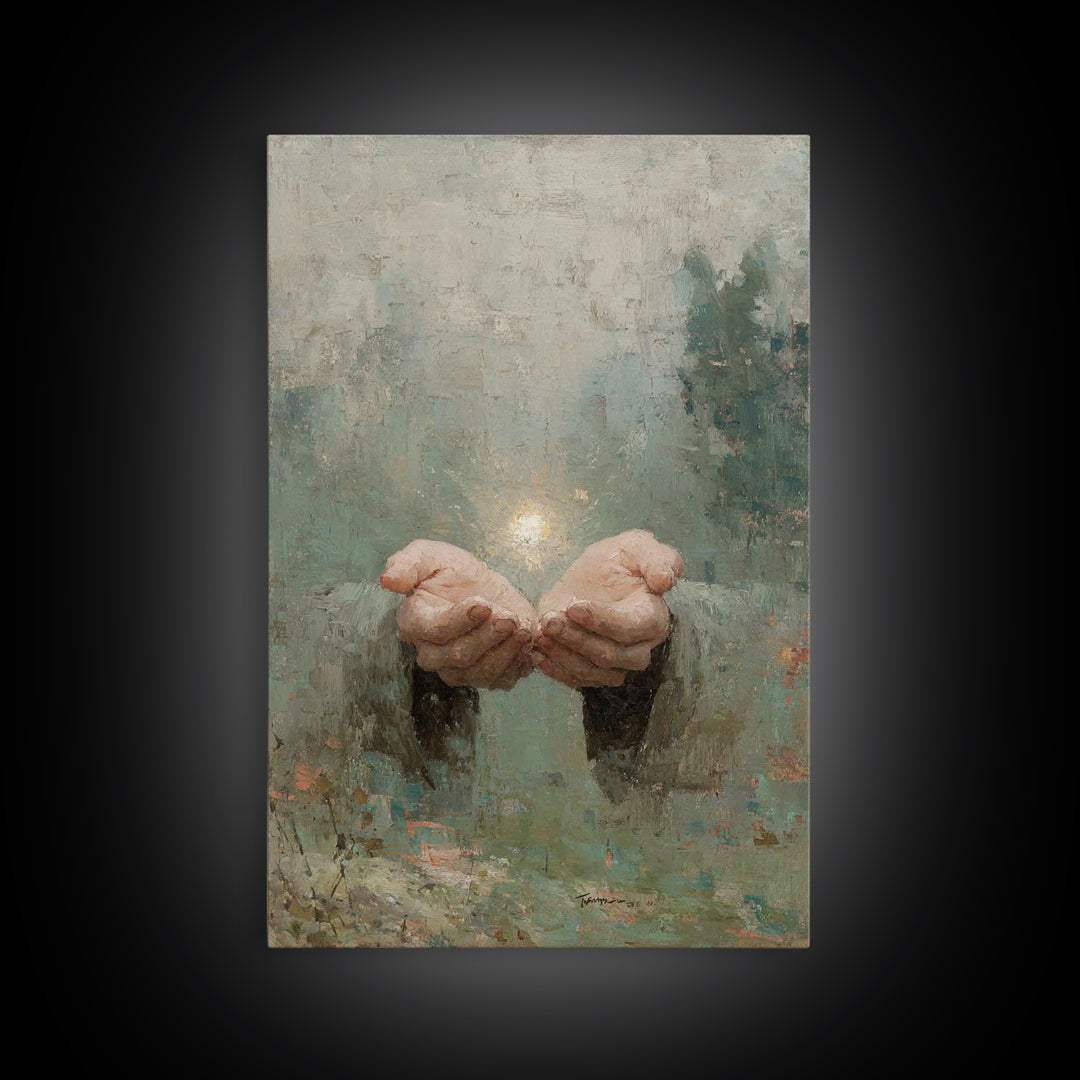 Light Of Offering | Framed Canvas Print | Christian Art Canvas | Christian Wall Art | Modern Christian Art | Christian Gift Ideas | Jesus P