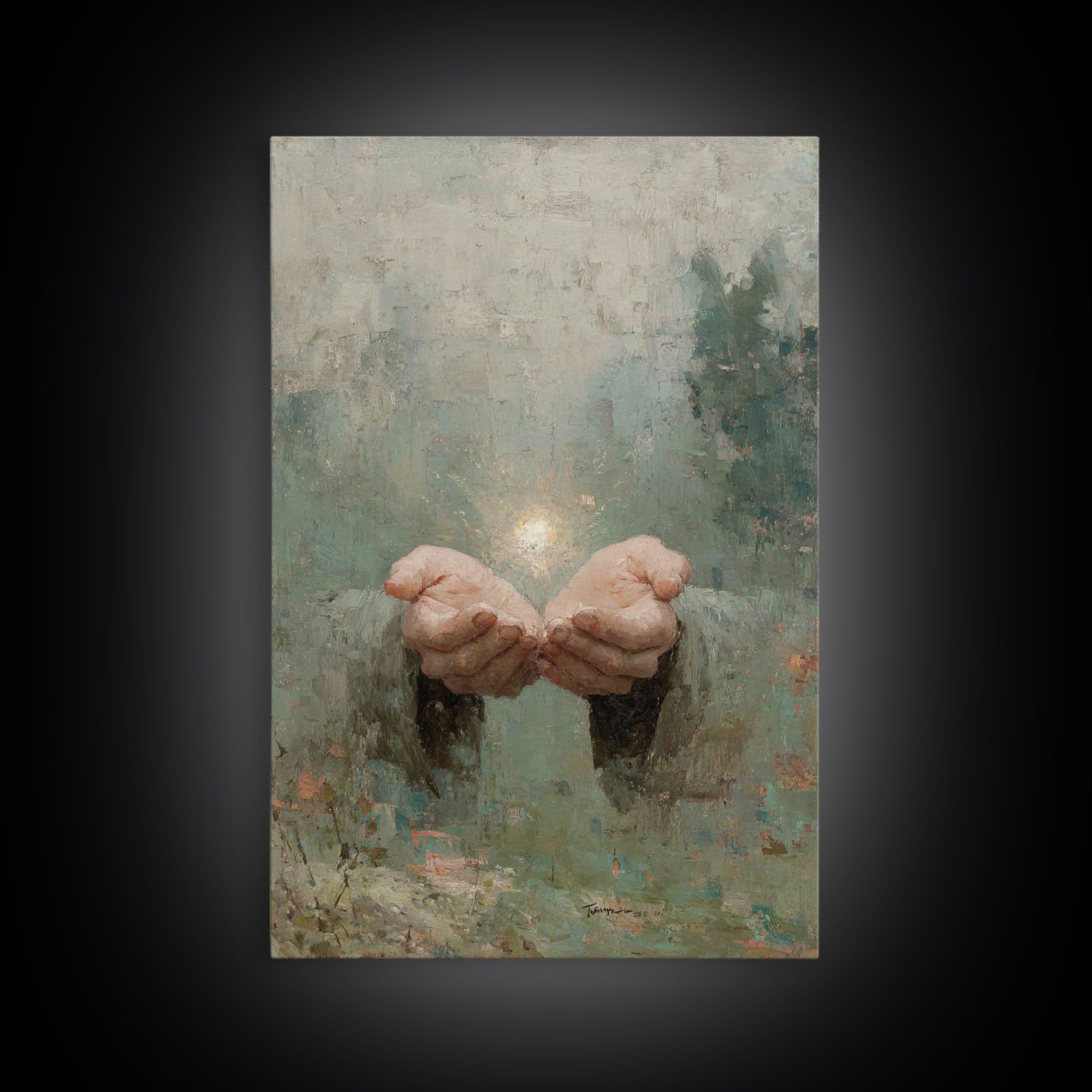 Light Of Offering | Framed Canvas Print | Christian Art Canvas | Christian Wall Art | Modern Christian Art | Christian Gift Ideas | Jesus P