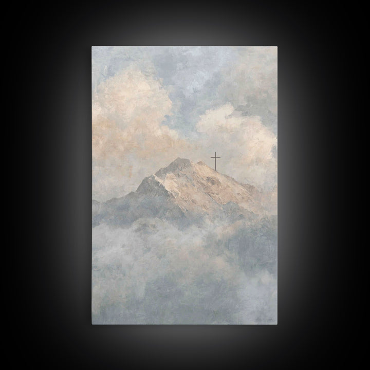 Mountain Of Hope – Framed Canvas Print – Christian Wall Art – Christian Art Canvas – Large Christian Painting – Christian Christmas Art – C