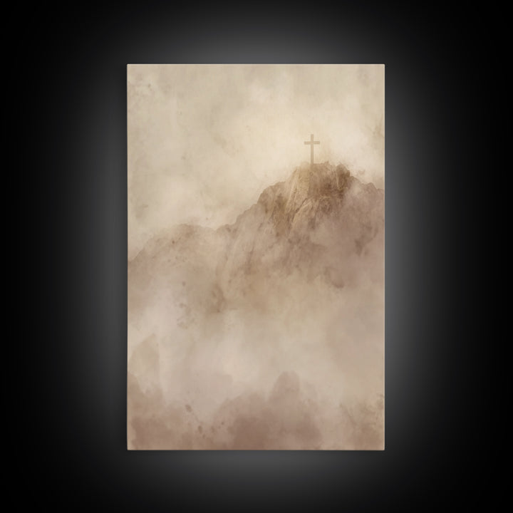 Cross Of Dawn – Framed Canvas Print – Christian Wall Art – Christian Art Canvas – Vintage Christian Art – Christmas Wall Art – Christian Ch