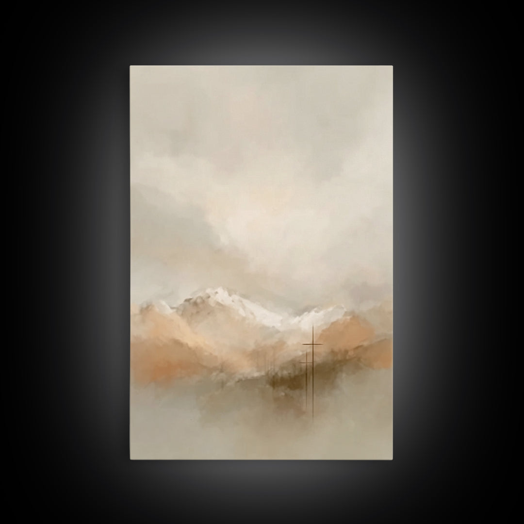 Cloudborne Mercy – Framed Canvas Print – Christian Wall Art – Christian Art Canvas – Blue Christian Art – Modern Christian Painting – Chris