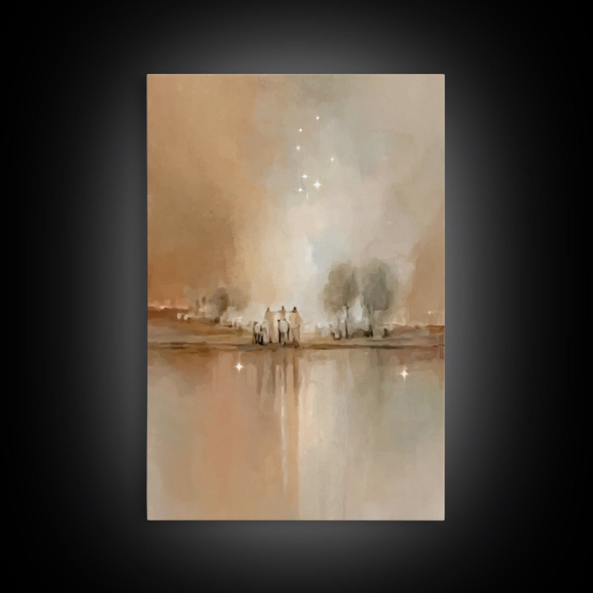 Starry Journey – Framed Canvas Print – Christian Wall Art – Christian Art Canvas – Christmas Art – Christian Christmas Decor – Christian Ar