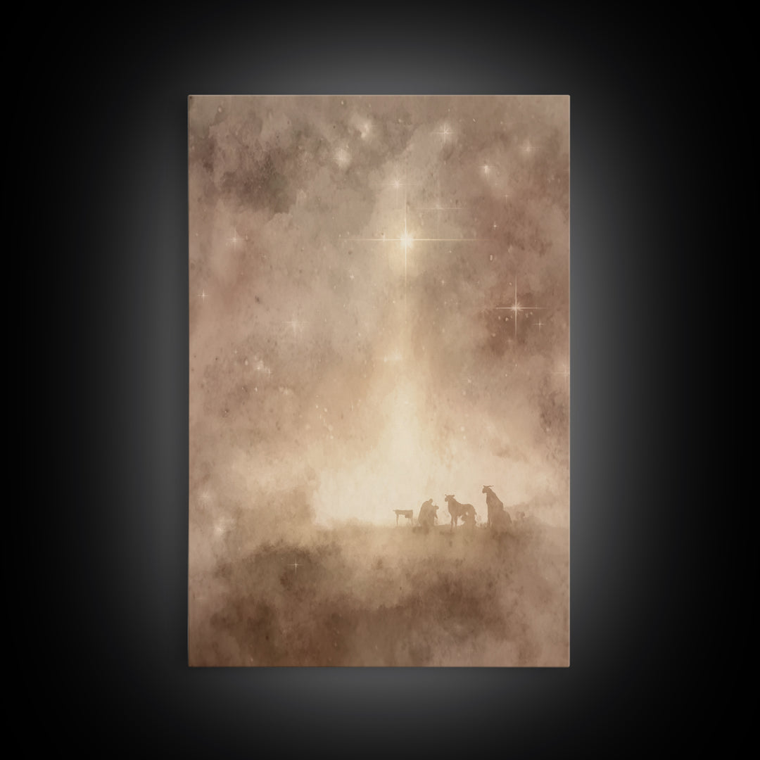 Holy Night Sky | Framed Canvas Print | Christian Wall Art | Christian Christmas Art | Christmas Art Prints | Christian Decor | Christmas Wa