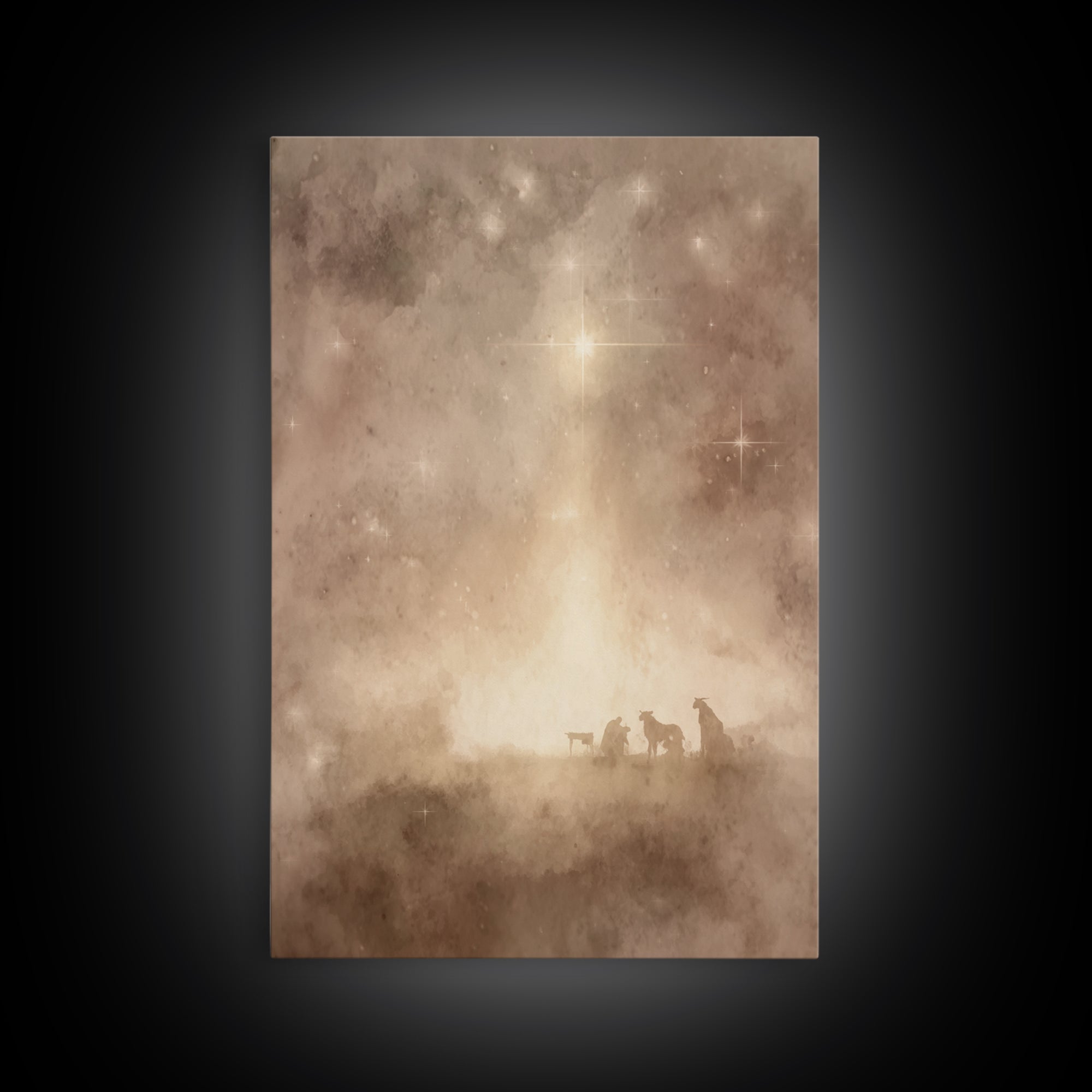 Holy Night Sky | Framed Canvas Print | Christian Wall Art | Christian Christmas Art | Christmas Art Prints | Christian Decor | Christmas Wa