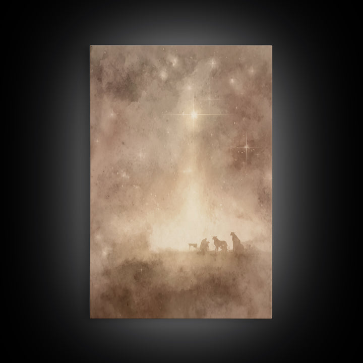 Holy Night Sky | Framed Canvas Print | Christian Wall Art | Christian Christmas Art | Christmas Art Prints | Christian Decor | Christmas Wa