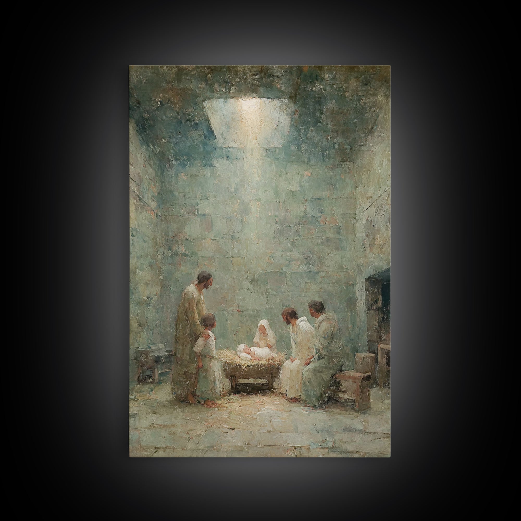 Blessed Nativity, Framed Canvas Print, Christian Wall Art, Christian Christmas Art, Christmas Wall Art, Christian Art Print, Christian Chri