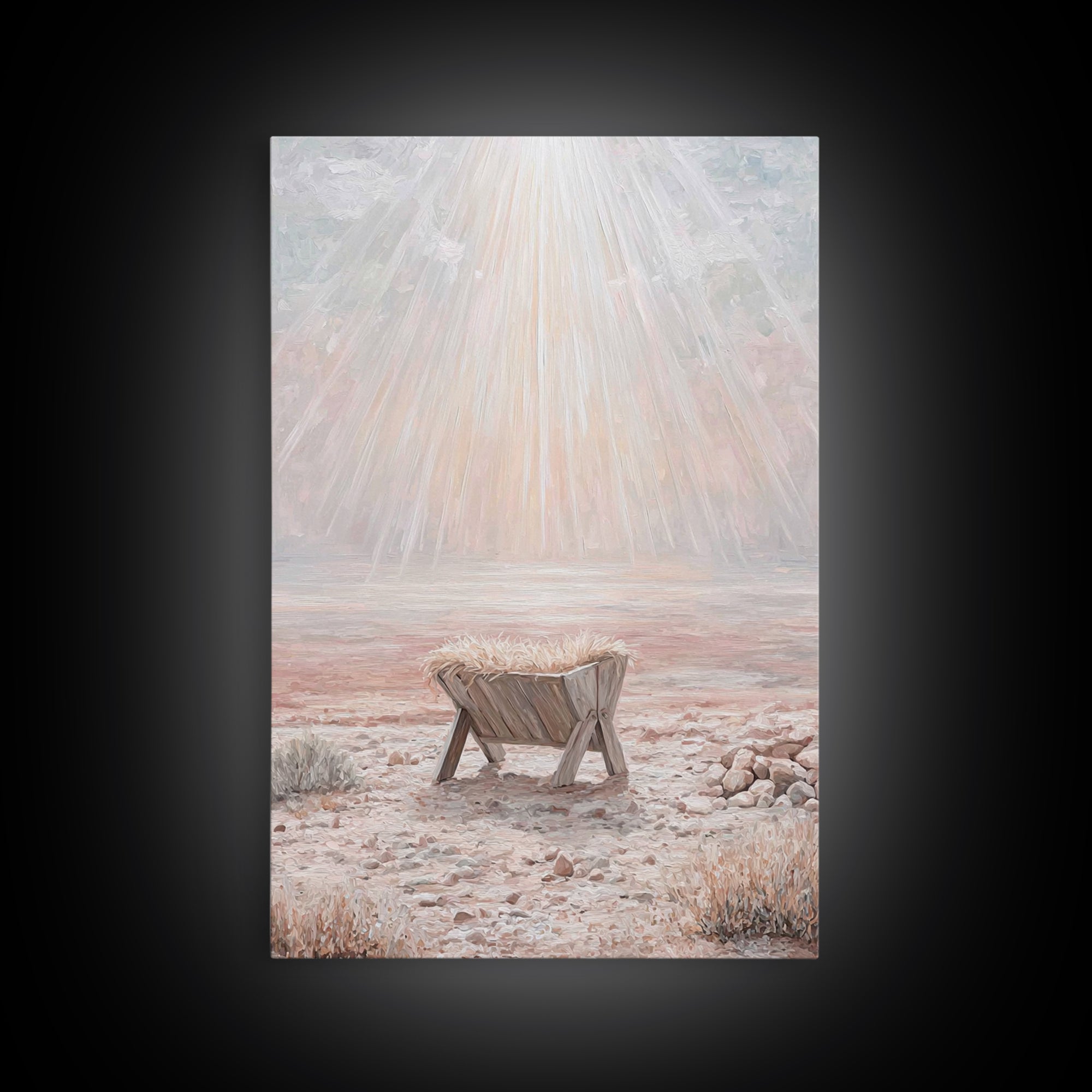 Glory In The Manger | Framed Canvas Print | Christian Wall Art | Christian Art Canvas | Christmas Art | Modern Christian Art | Christian De