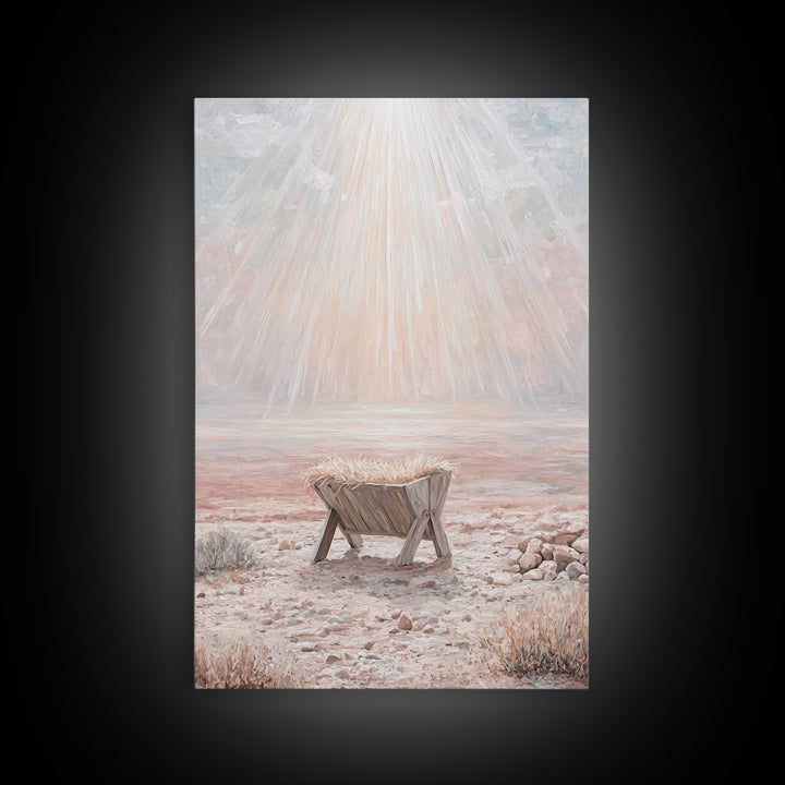Glory In The Manger | Framed Canvas Print | Christian Wall Art | Christian Art Canvas | Christmas Art | Modern Christian Art | Christian De