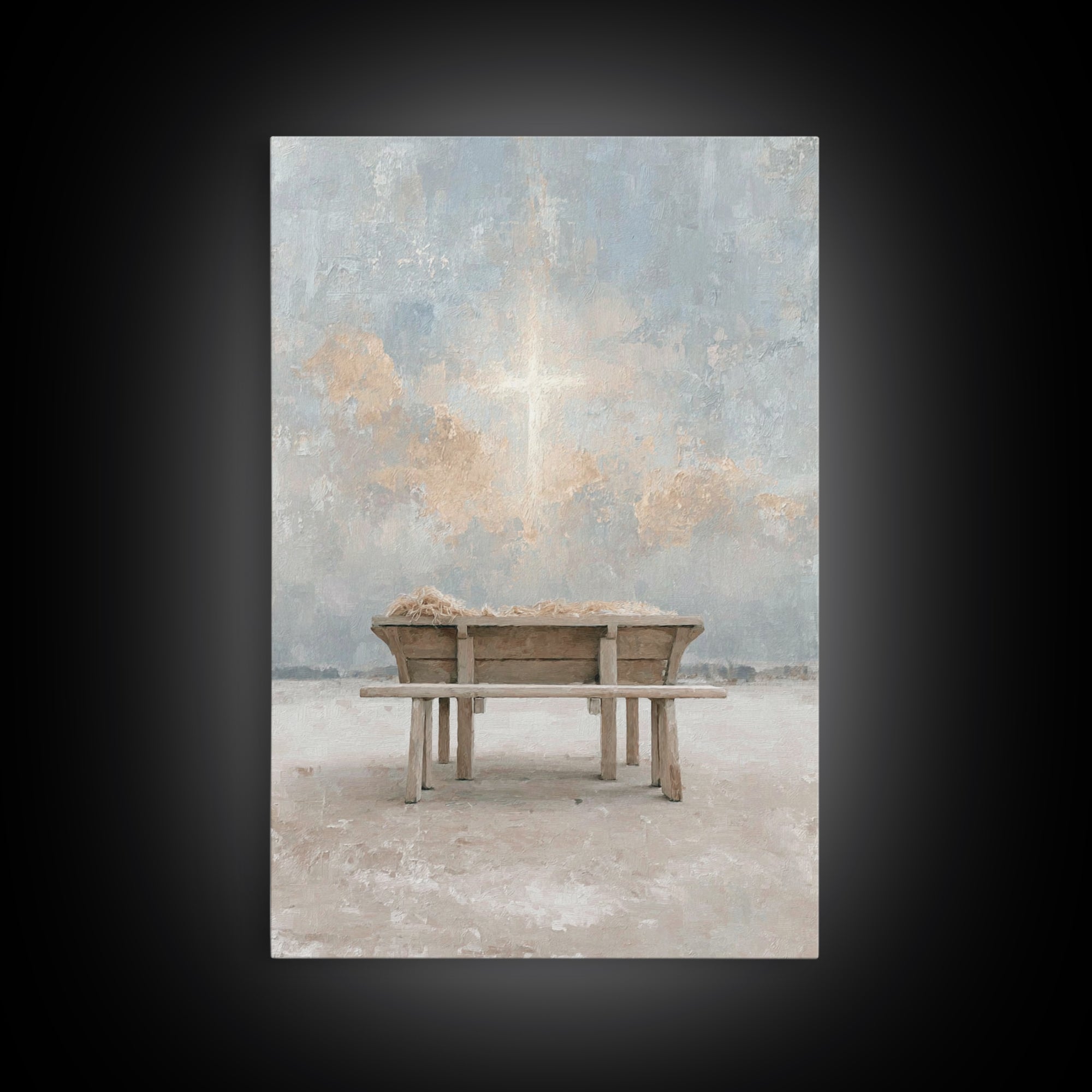 Divine Dawn Promise – Framed Canvas Print – Christmas Art – Christian Wall Art – Jesus Art – Christian Decor – Christian Art Canvas