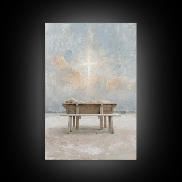Divine Dawn Promise – Framed Canvas Print – Christmas Art – Christian Wall Art – Jesus Art – Christian Decor – Christian Art Canvas