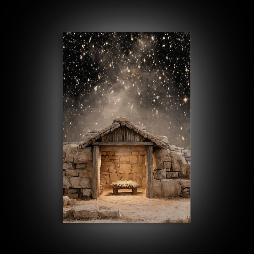 Infant Hope Radiance – Framed Canvas Print – Christian Art Canvas – Christian Wall Art – Jesus Art – Christian Decor – Christmas Art