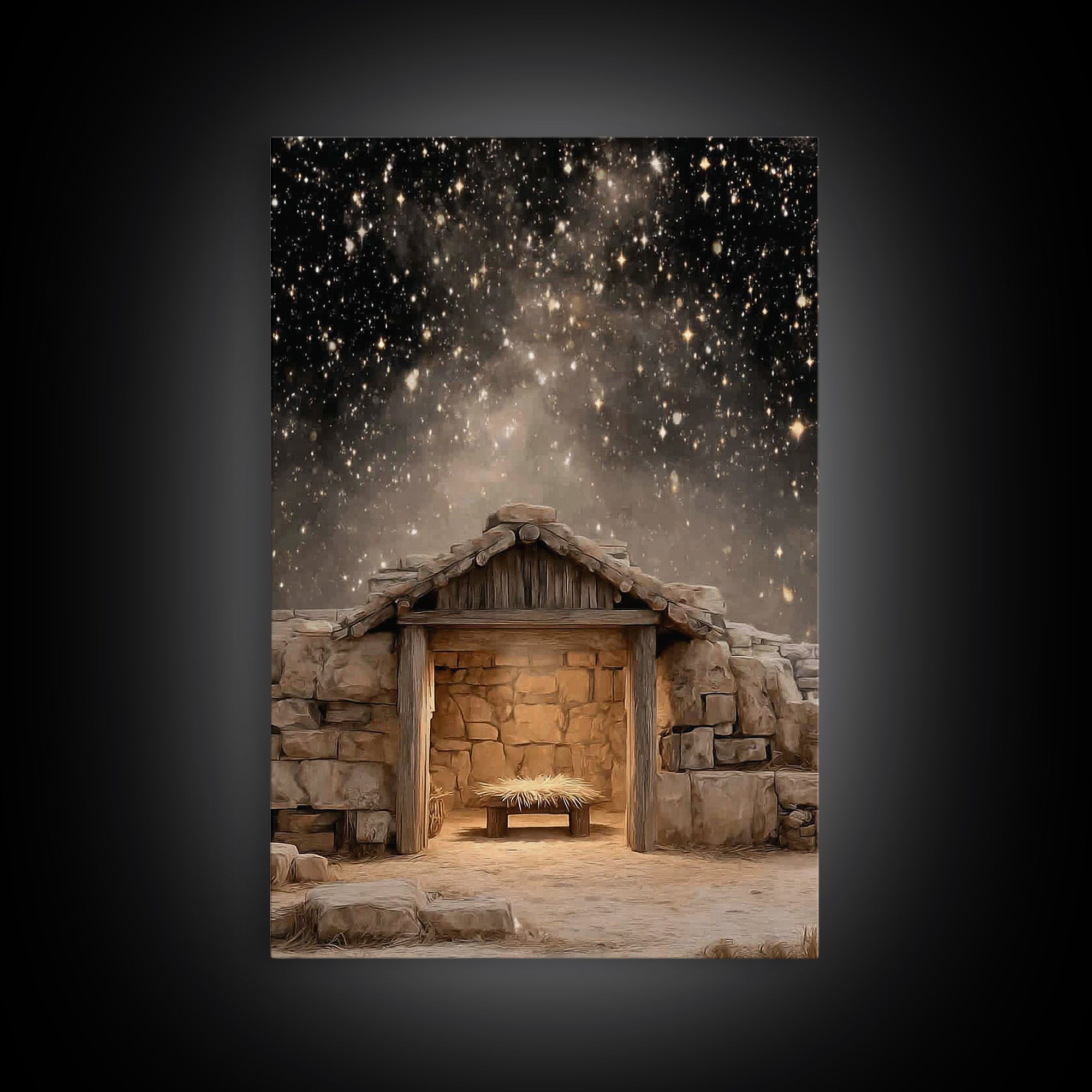 Infant Hope Radiance – Framed Canvas Print – Christian Art Canvas – Christian Wall Art – Jesus Art – Christian Decor – Christmas Art