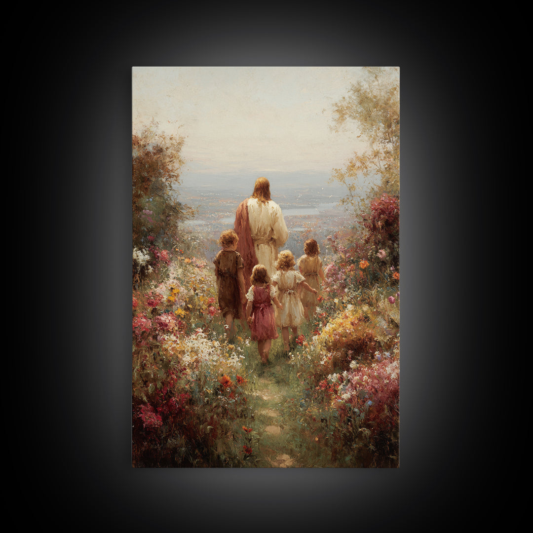 Garden Of Promise – Framed Canvas Print – Christian Art Canvas – Christian Wall Art – Jesus Painting – Christian Decor – Christian Art