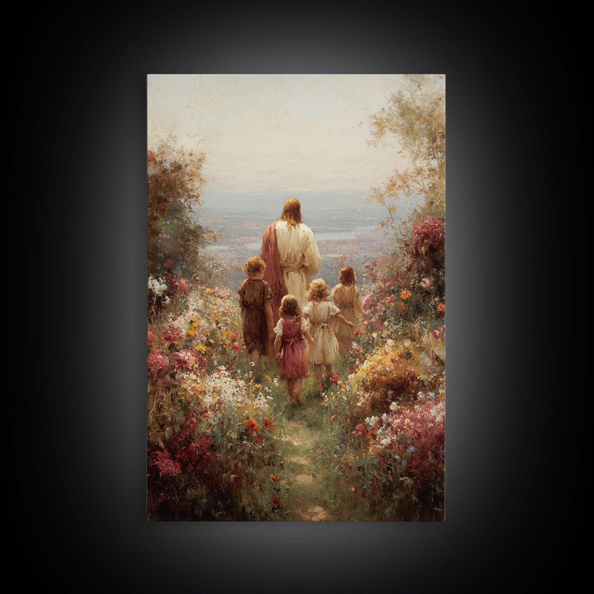 Garden Of Promise – Framed Canvas Print – Christian Art Canvas – Christian Wall Art – Jesus Painting – Christian Decor – Christian Art