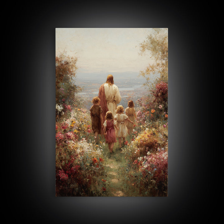 Garden Of Promise – Framed Canvas Print – Christian Art Canvas – Christian Wall Art – Jesus Painting – Christian Decor – Christian Art