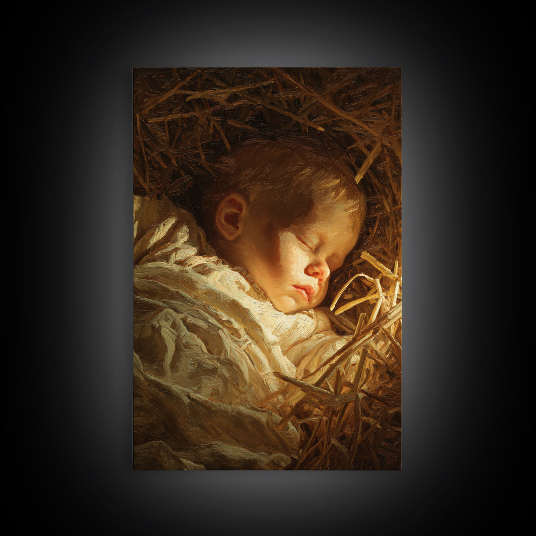Holy Manger Peace – Framed Canvas Print – Christian Wall Art – Christian Art Canvas – Jesus Christmas Art – Christian Decor – Christian Art