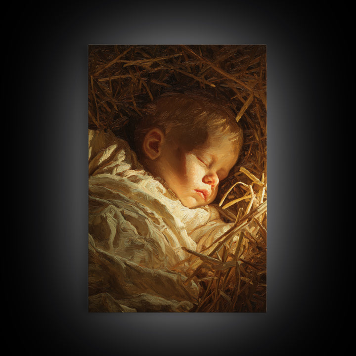 Holy Manger Peace – Framed Canvas Print – Christian Wall Art – Christian Art Canvas – Jesus Christmas Art – Christian Decor – Christian Art