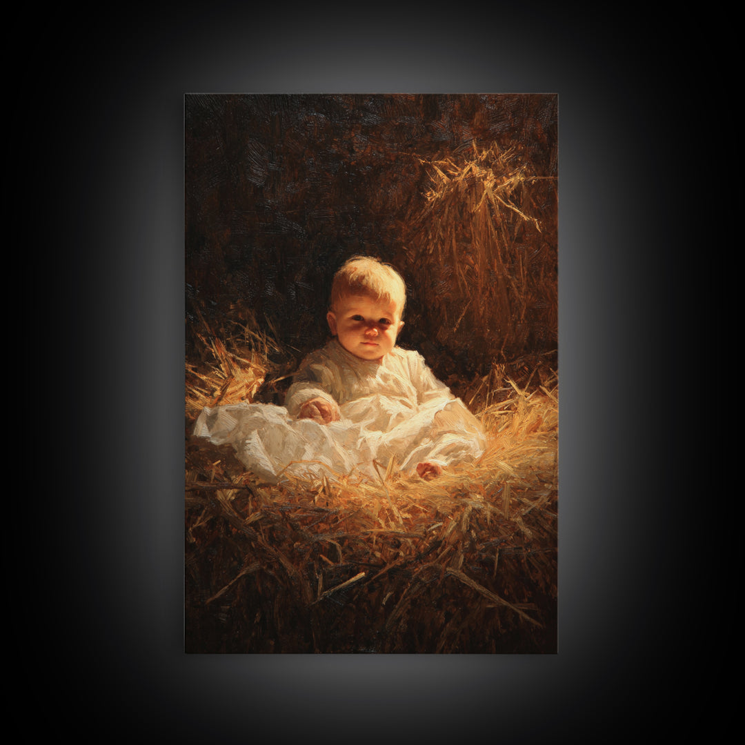 Blessed Child Radiance – Framed Canvas Print – Christian Wall Art – Christian Art Canvas – Jesus Painting – Christmas Art Work – Christian