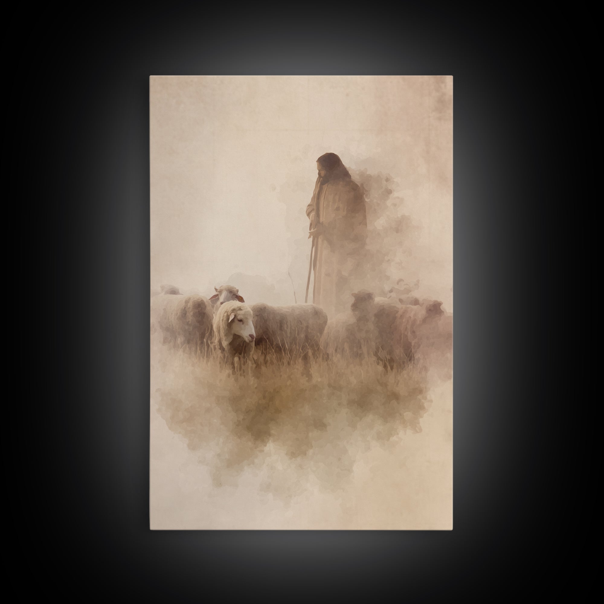 Dust Of Mercy, Framed Canvas Print, Christian Wall Art, Christian Art Print, Jesus Painting Canvas, Subtle Christian Art, Christian Christm