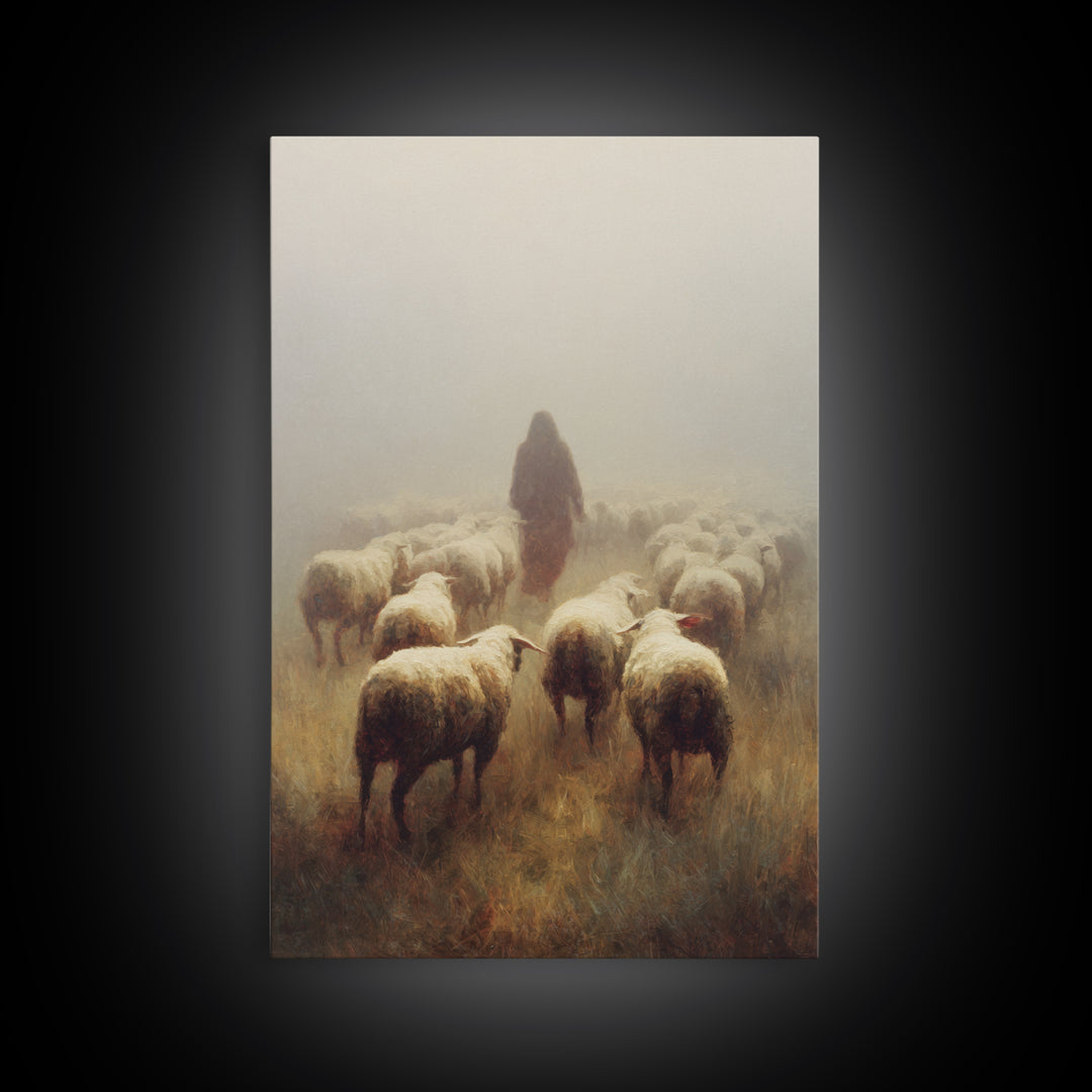 Fog Of Guidance | Framed Canvas Print | Christian Art Canvas | Christian Gift | Jesus Painting | Christian Wall Art | Moody Christmas Art