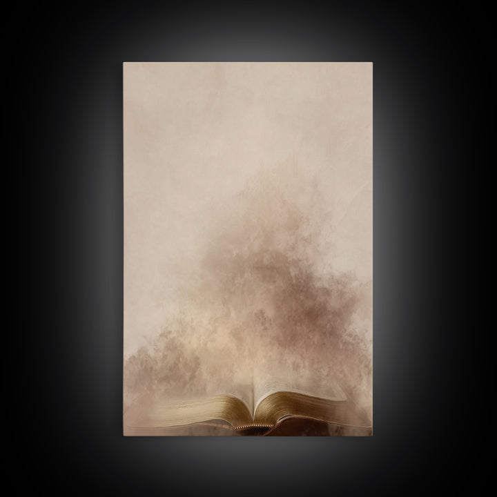 Holy Word Light – Framed Canvas Print – Christian Art Canvas – Christian Wall Art – Subtle Christian Art – Christian Art Work – Minimalist