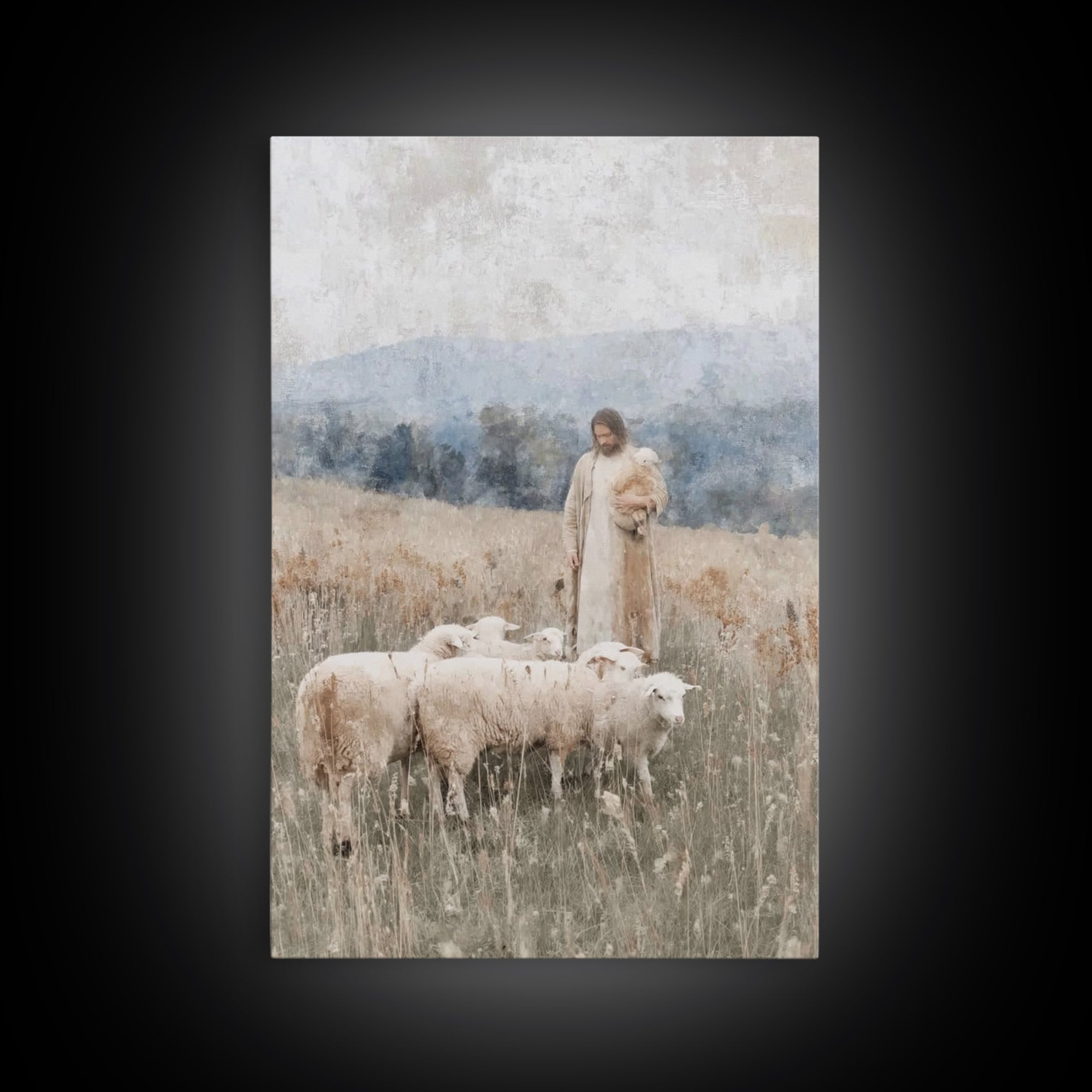 Shepherds Of Peace – Framed Canvas Print – Christian Wall Art – Jesus Painting – Christian Decor – Pastoral Scenery – Christian Art Canvas