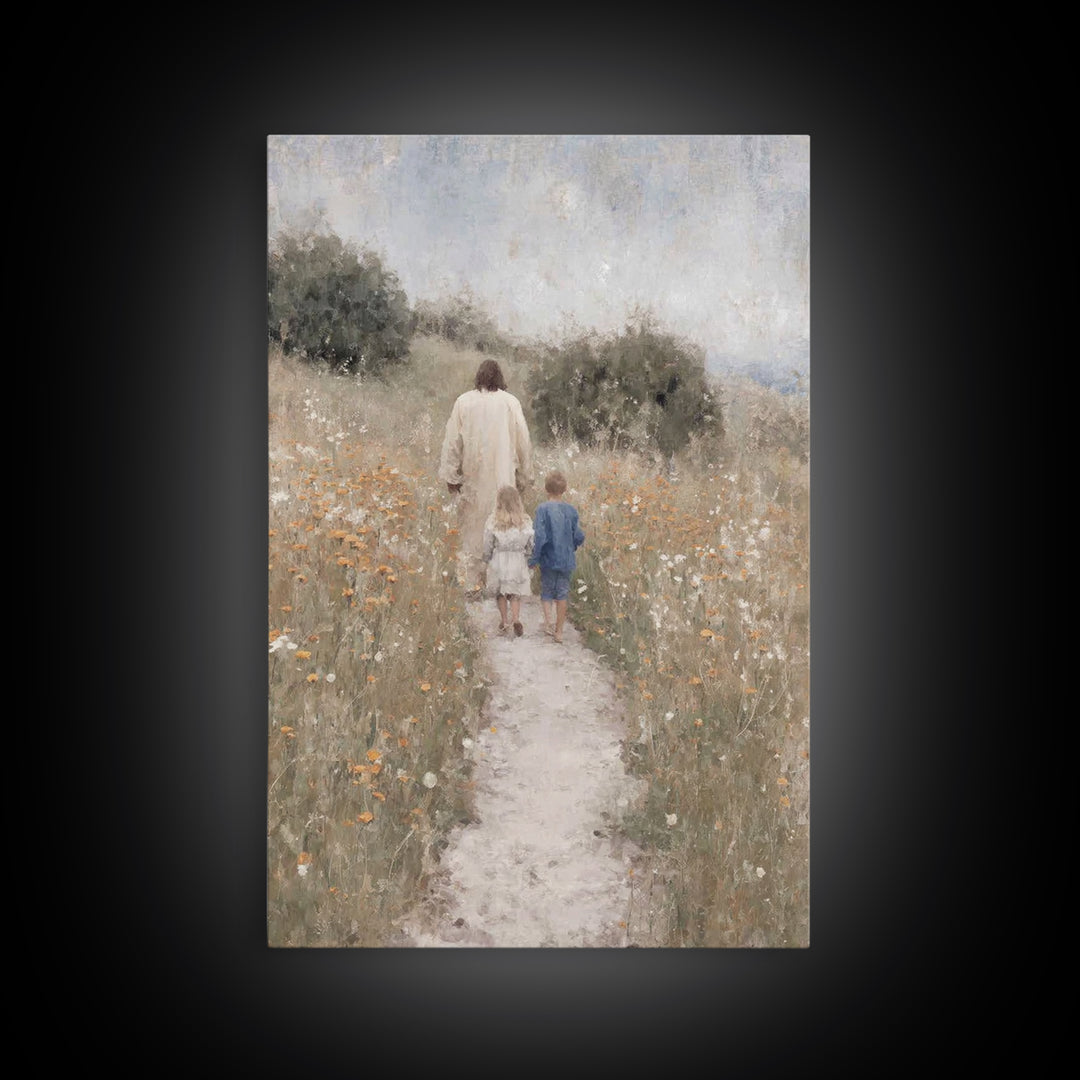 Garden Of Promise – Framed Canvas Print – Christian Wall Art – Christian Art Canvas – Jesus Painting – Modern Christian Art – Christian Gif