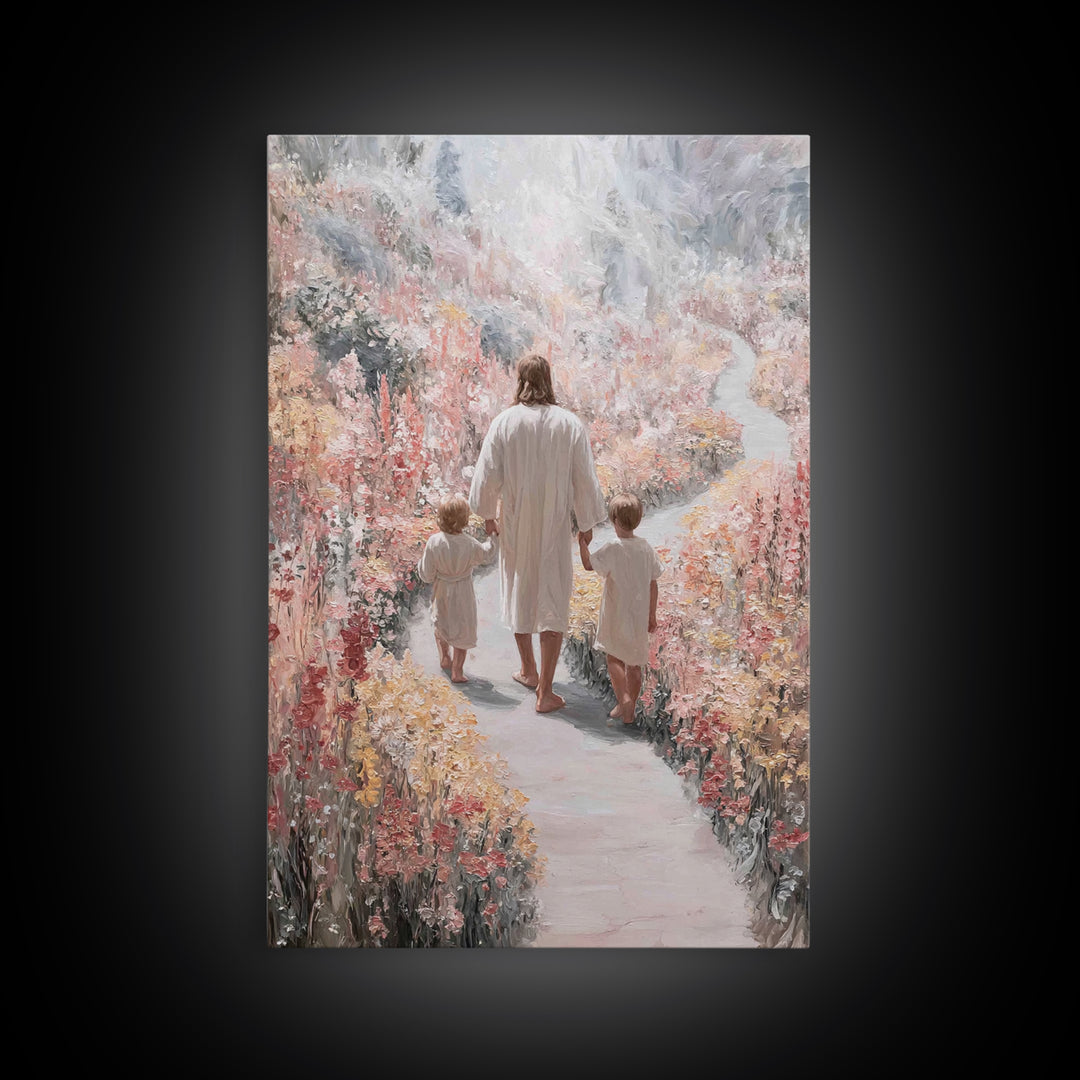 Wildflower Journey, Framed Canvas Print, Christian Art Canvas, Christian Wall Art, Jesus Painting, Subtle Christian Art, Christian Decorati