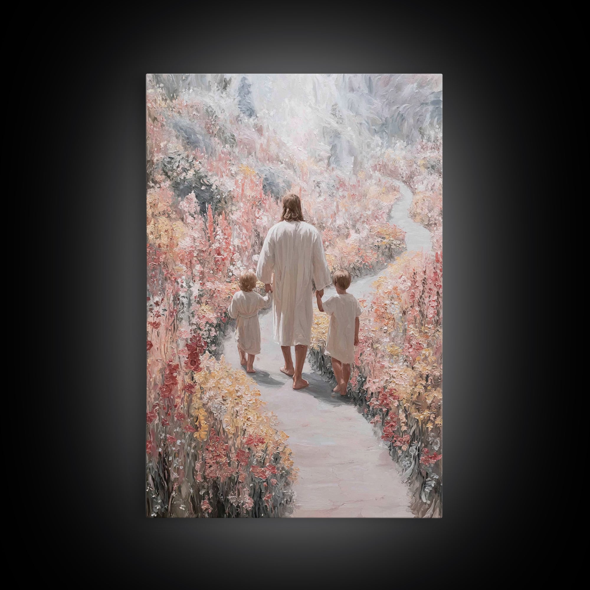 Wildflower Journey, Framed Canvas Print, Christian Art Canvas, Christian Wall Art, Jesus Painting, Subtle Christian Art, Christian Decorati