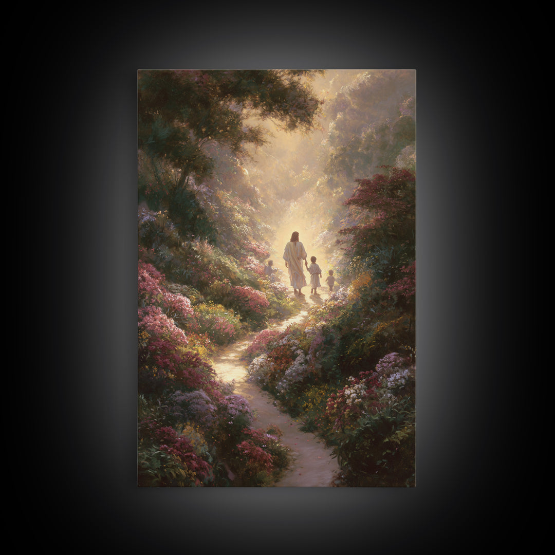 Footsteps Of Heaven | Framed Canvas Print | Christian Christmas Art | Jesus Painting | Christian Wall Art | Christian Art Canvas | Christma