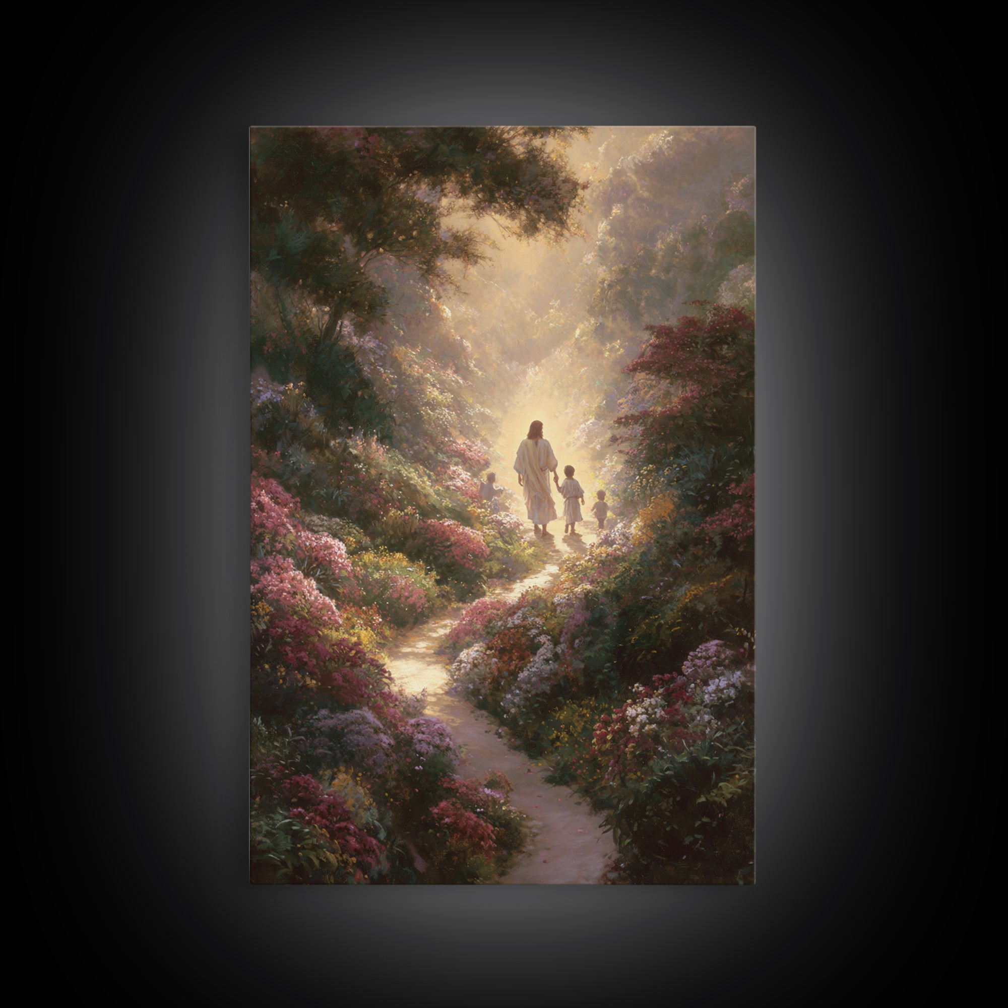 Footsteps Of Heaven | Framed Canvas Print | Christian Christmas Art | Jesus Painting | Christian Wall Art | Christian Art Canvas | Christma