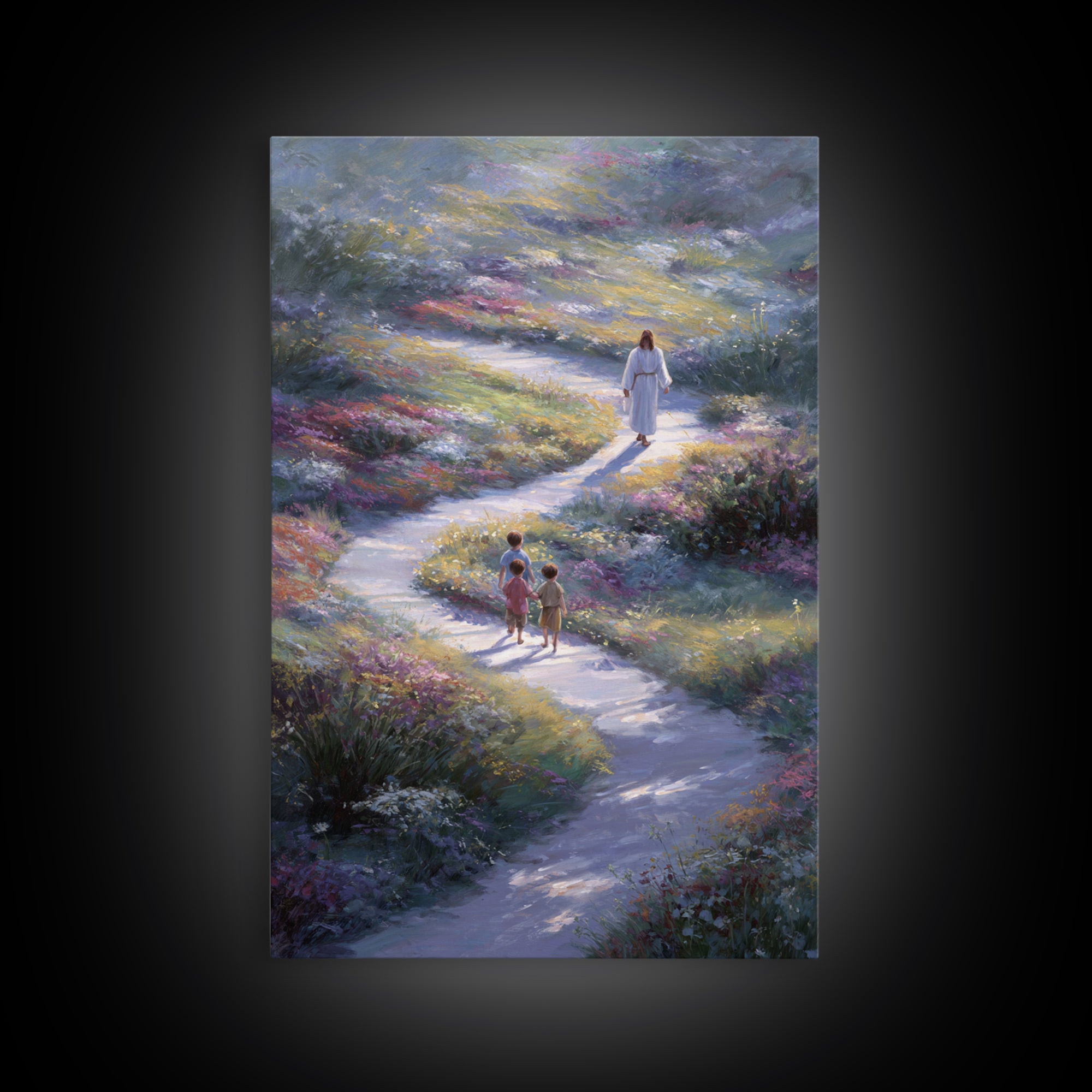 Path Of Peace – Framed Canvas Print – Christian Wall Art – Jesus Painting – Christian Art Canvas – Pastoral Scenery – Christian Decor For H