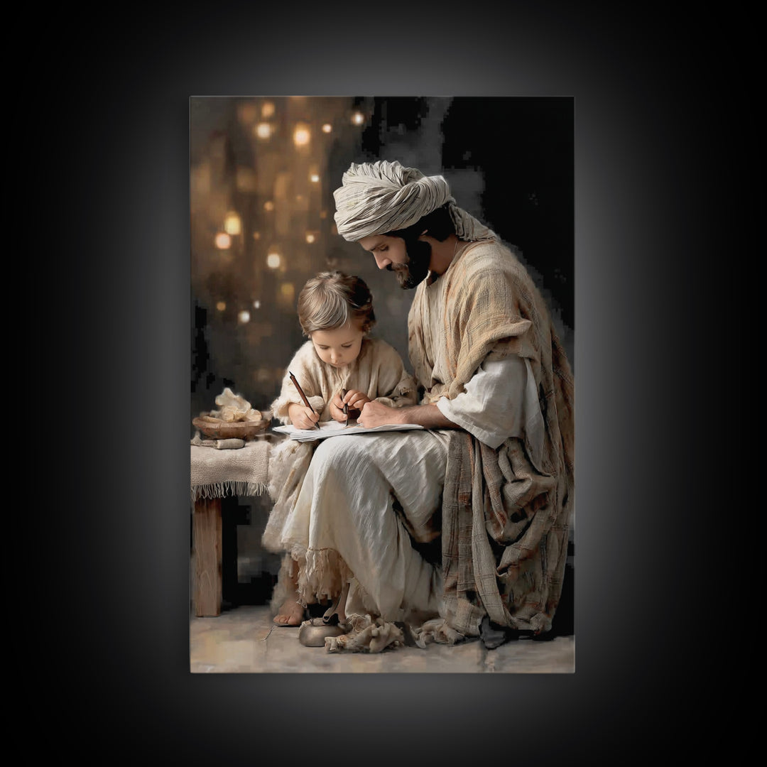 Guiding Wisdom – Framed Canvas Print – Christian Wall Art – Jesus Painting – Christian Art Canvas – Modern Christian Art – Christian Gift