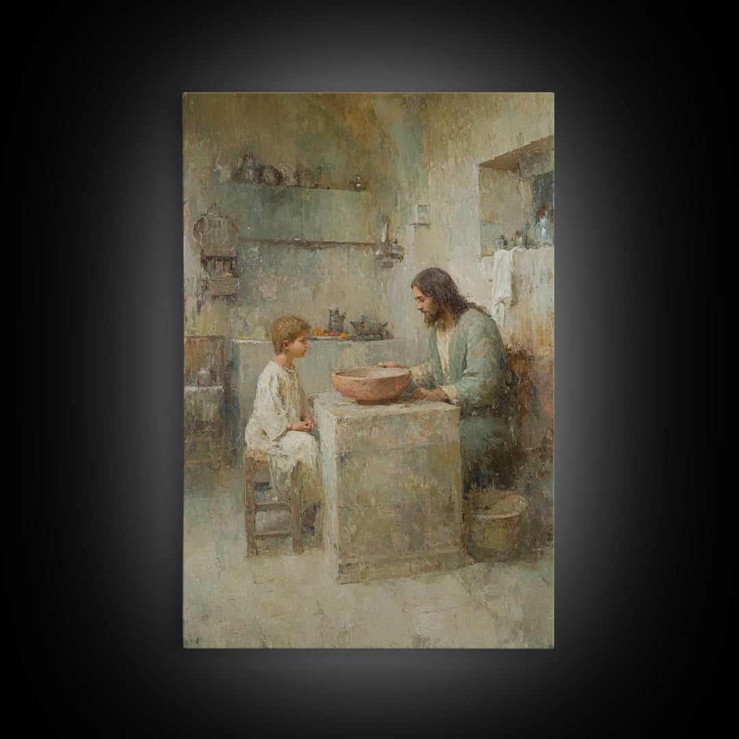 Warm Instruction – Framed Canvas Print – Christian Wall Art – Christian Art Canvas – Jesus Painting – Moody Christian Art – Christian Decor