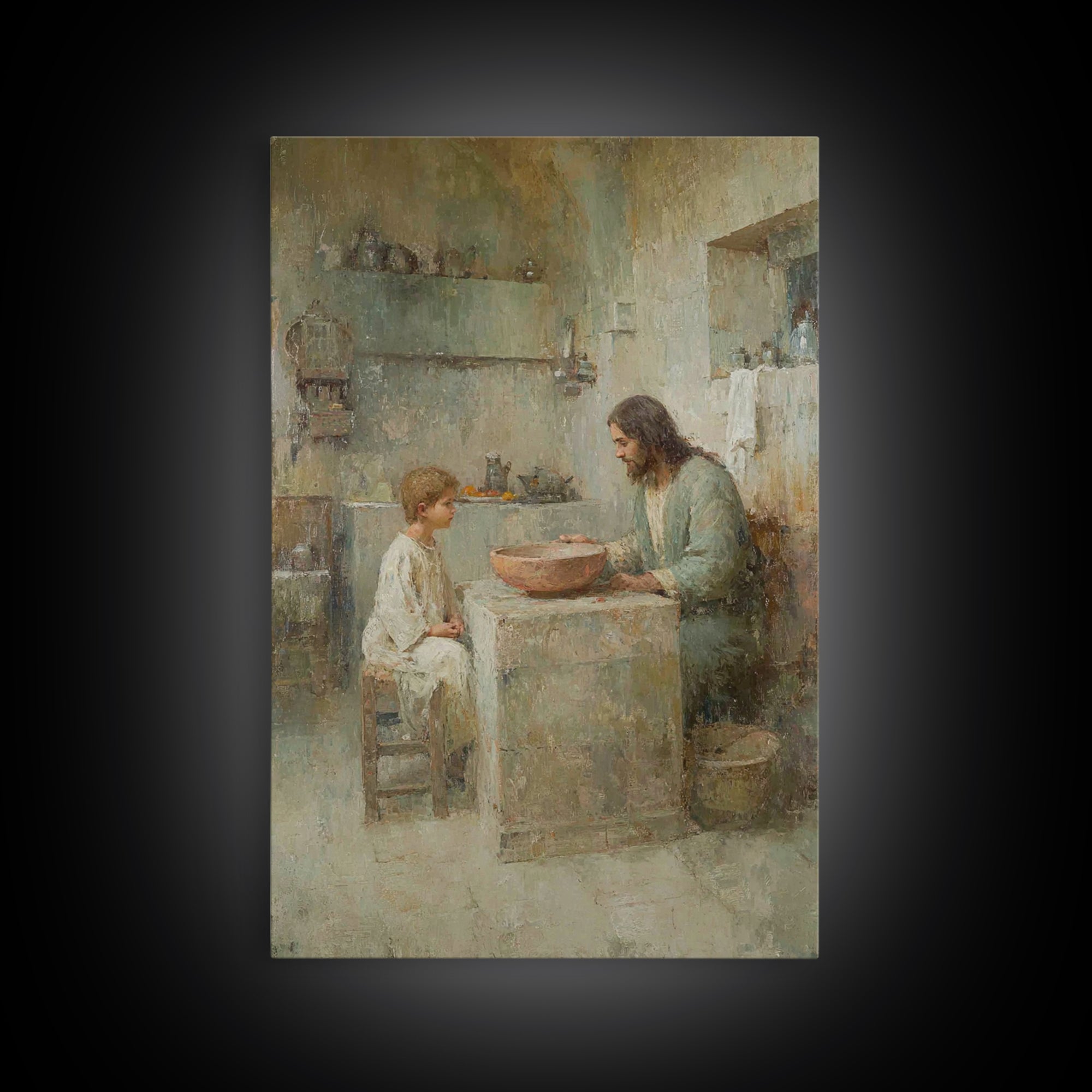 Warm Instruction – Framed Canvas Print – Christian Wall Art – Christian Art Canvas – Jesus Painting – Moody Christian Art – Christian Decor
