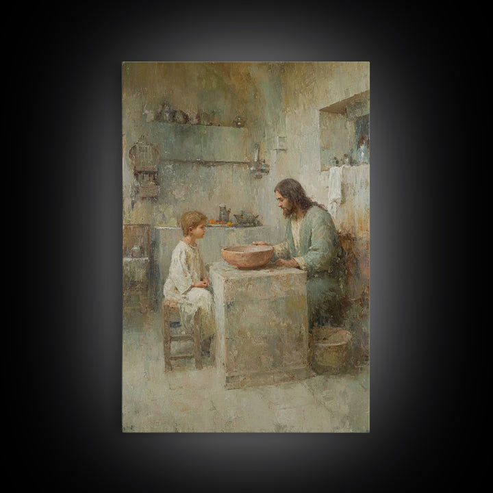 Warm Instruction – Framed Canvas Print – Christian Wall Art – Christian Art Canvas – Jesus Painting – Moody Christian Art – Christian Decor