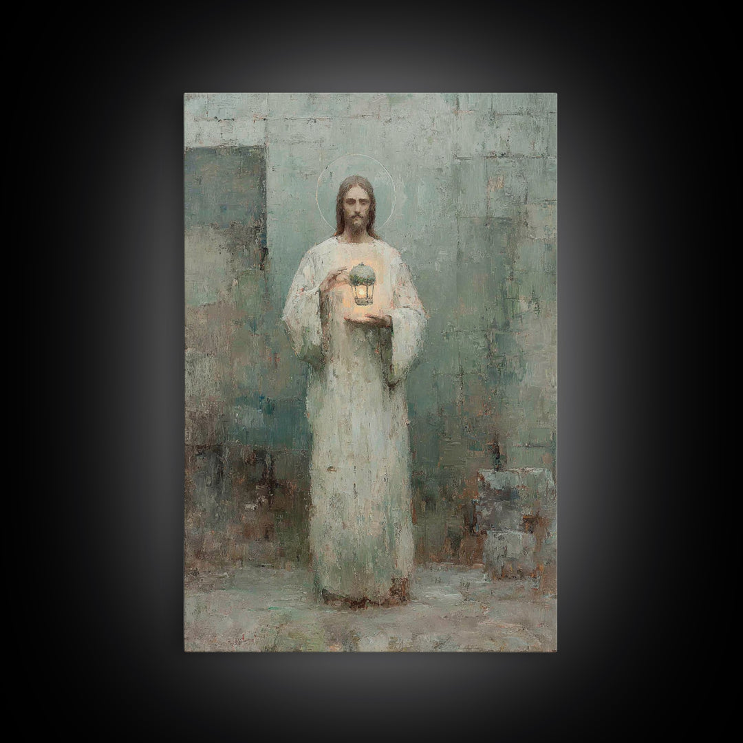 Holy Illumination – Framed Canvas Print – Christian Wall Art – Christian Art Canvas – Jesus Painting – Vintage Christian Art – Christian Ar