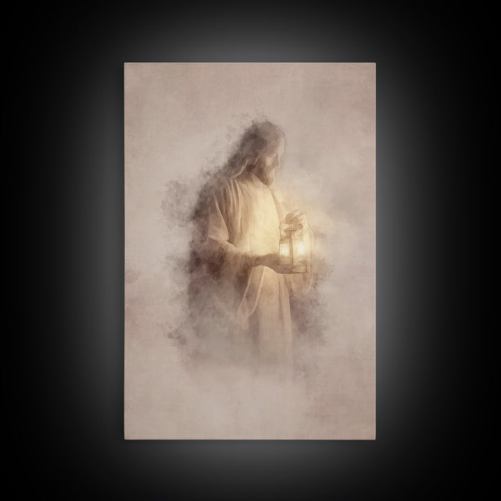 Heavenly Glow – Framed Canvas Print – Christian Wall Art – Jesus Painting – Christian Art Canvas – Subtle Christian Art – Christian Home De