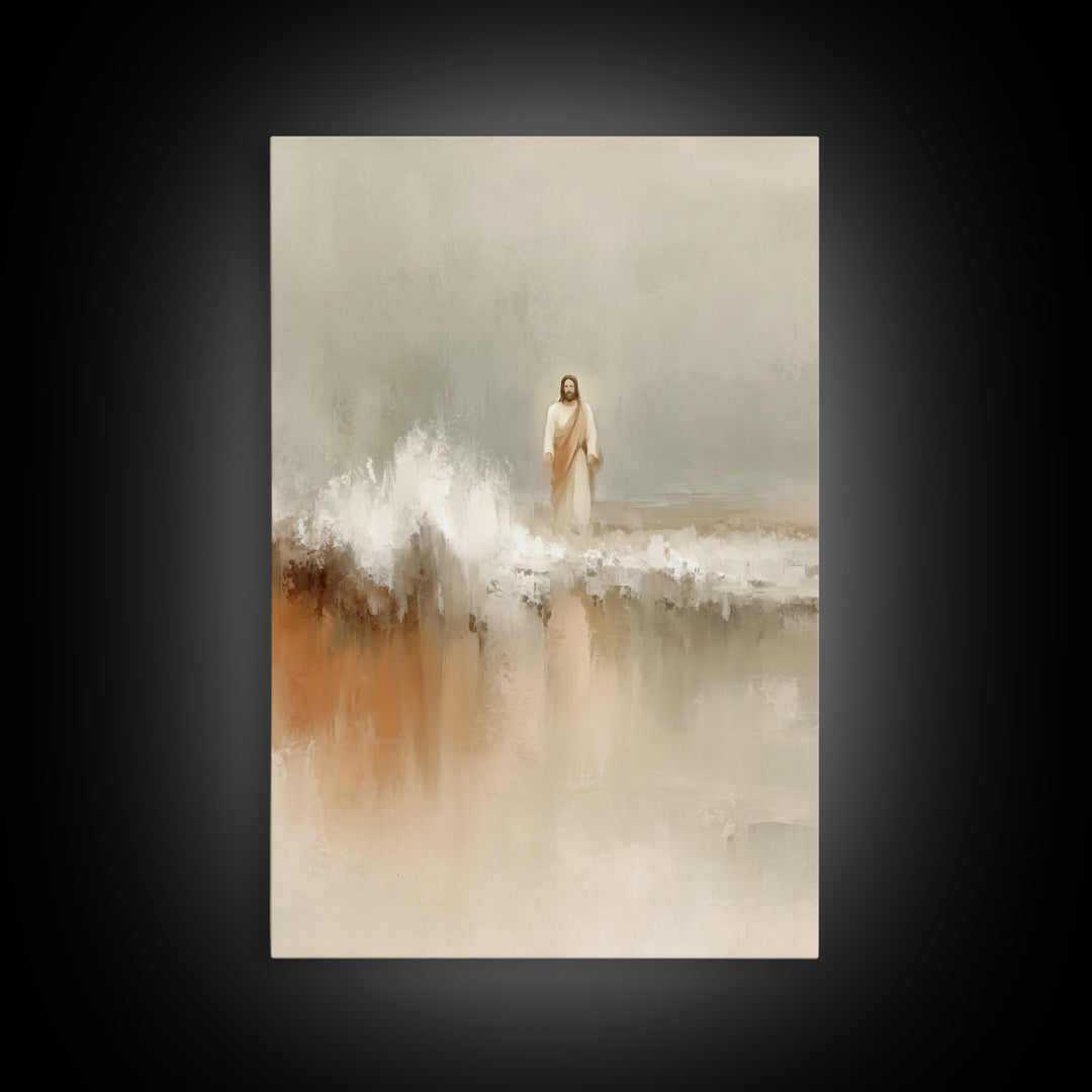 Waves Of Mercy | Framed Canvas Print | Jesus Painting | Christian Art Canvas | Christian Christmas Art | Modern Christian Art | Christian D