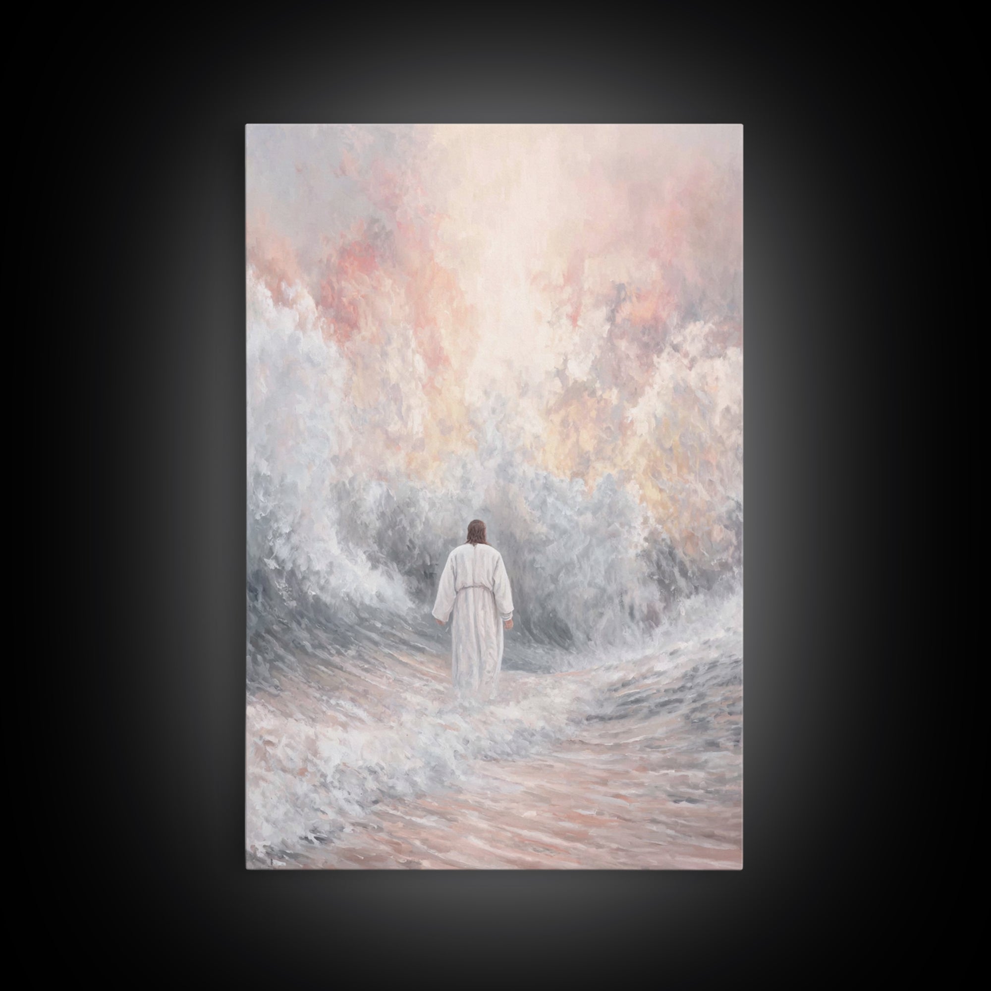 Light Of The Deep – Framed Canvas Print – Christian Art Painting – Jesus Wall Art – Christian Christmas Decorations – Abstract Christian Ar
