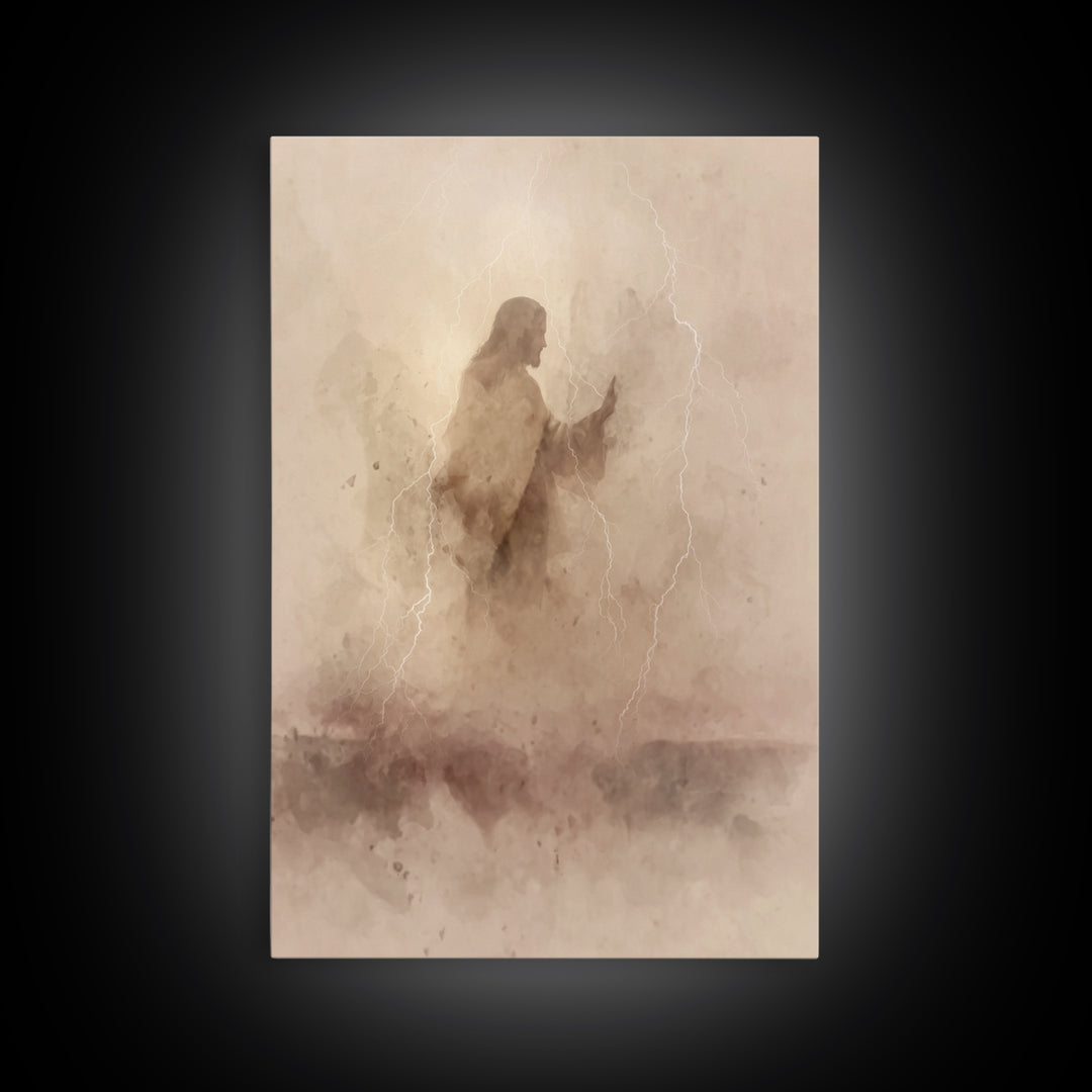 Lightborne Grace, Framed Canvas Print, Christian Art Canvas, Jesus Paintings, Subtle Christian Art, Christian Art Print, Christian Decorati
