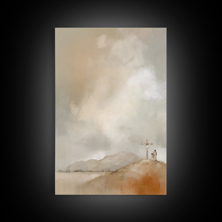 The Hill of Mercy – Framed Canvas Print – Christian Wall Art – Jesus Painting – Christian Art Canvas – Vintage Christian Art – Christian Gi