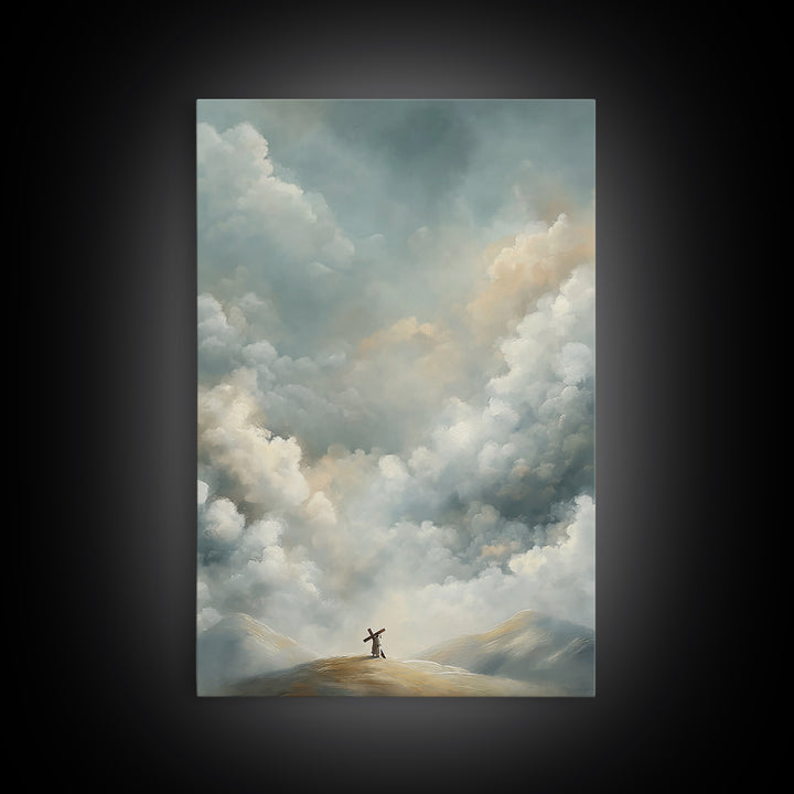 Clouds of Promise | Framed Canvas Print | Christian Art Canvas | Christian Wall Art | Jesus Painting | Modern Christian Art | Christian Dec