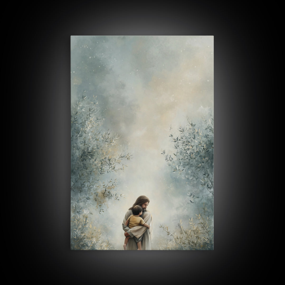 Fields of Grace – Framed Canvas Print – Jesus Art Print – Christian Art – Christian Canvas – Large Jesus Painting – Christian Decor For Hom