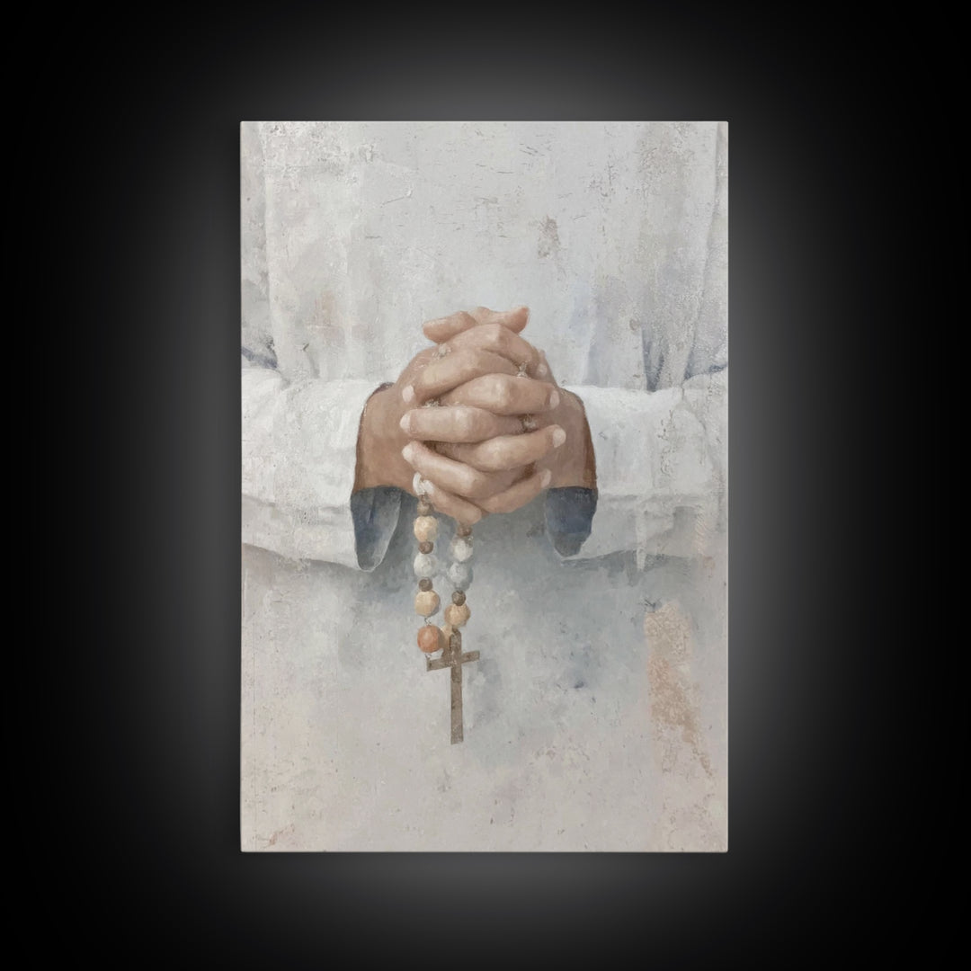 Prayer Of Grace – Framed Canvas Print – Christian Art Canvas – Christian Wall Art – Christian Painting – Christian Christmas Art – Christia